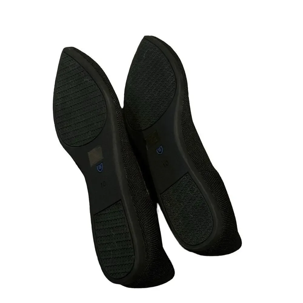 Rothy's The Point Ballet Flat Slip-On Lightweight Black Size 10 NWOB